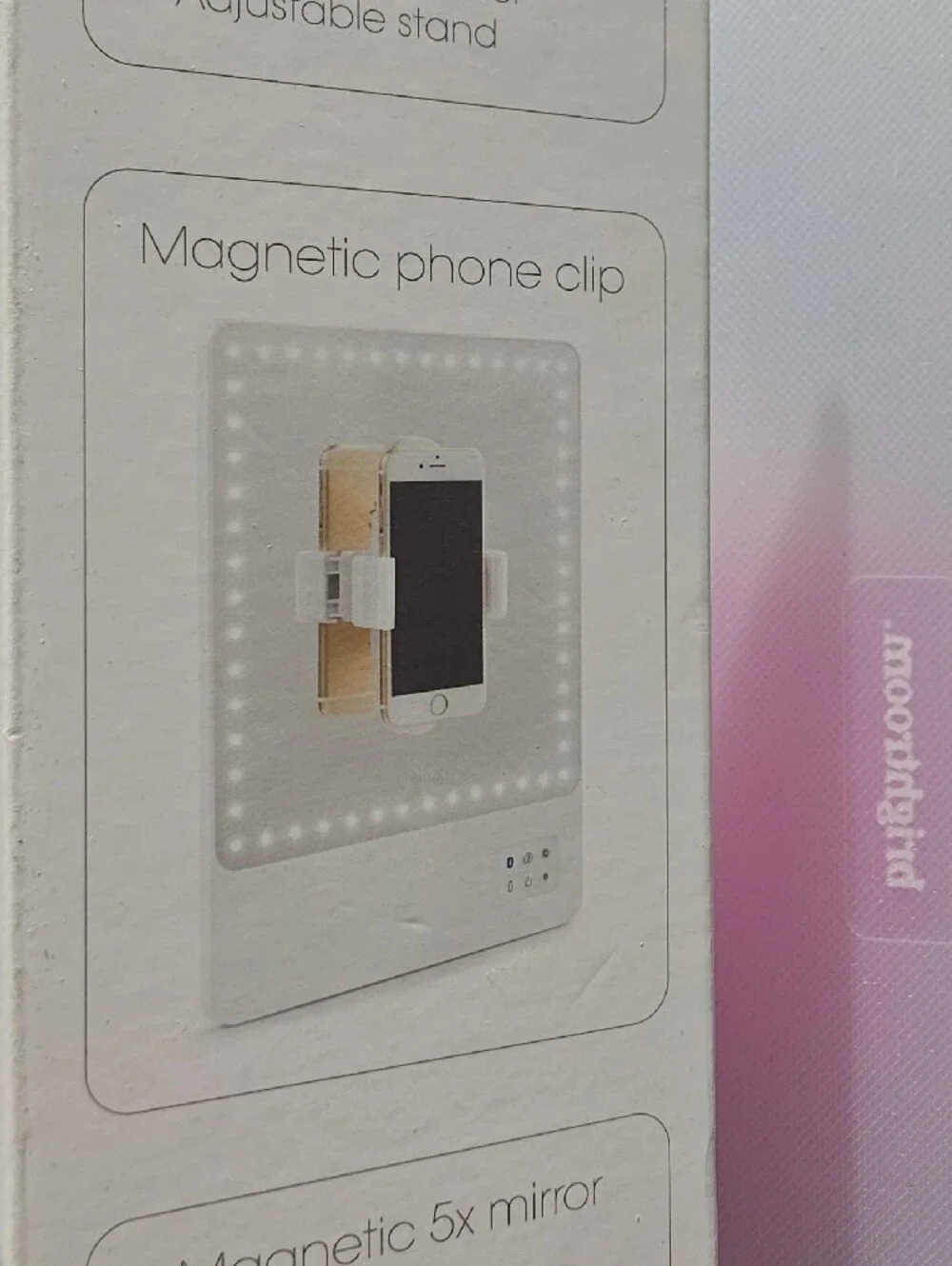 White Lighted Vanity Mirror with Bluetooth & 5X Magnification